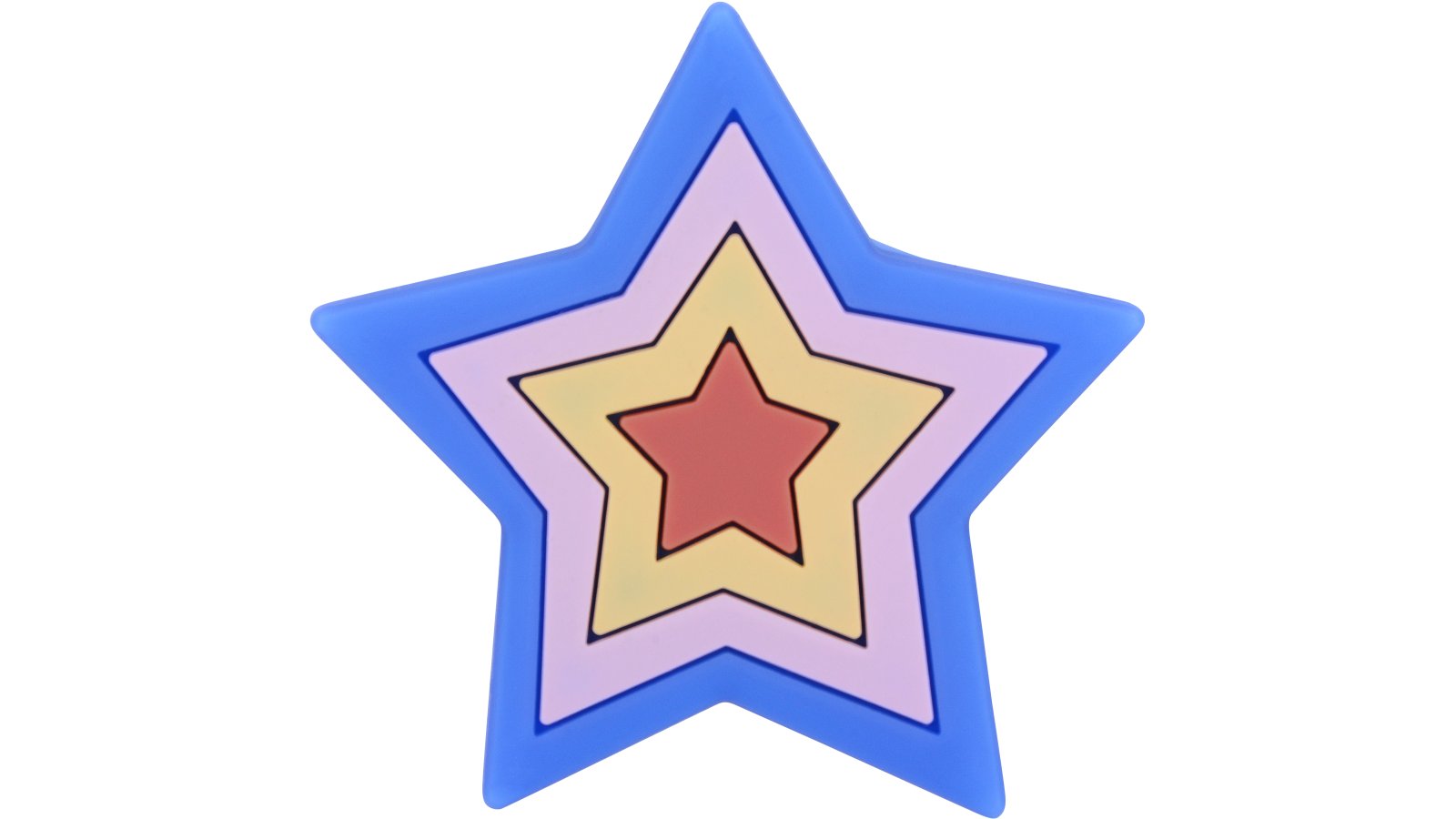 Knopf Hatten Softmaterial - Metallfuß blau-bunt - 49 mm lang  vor weißem Hintergrund