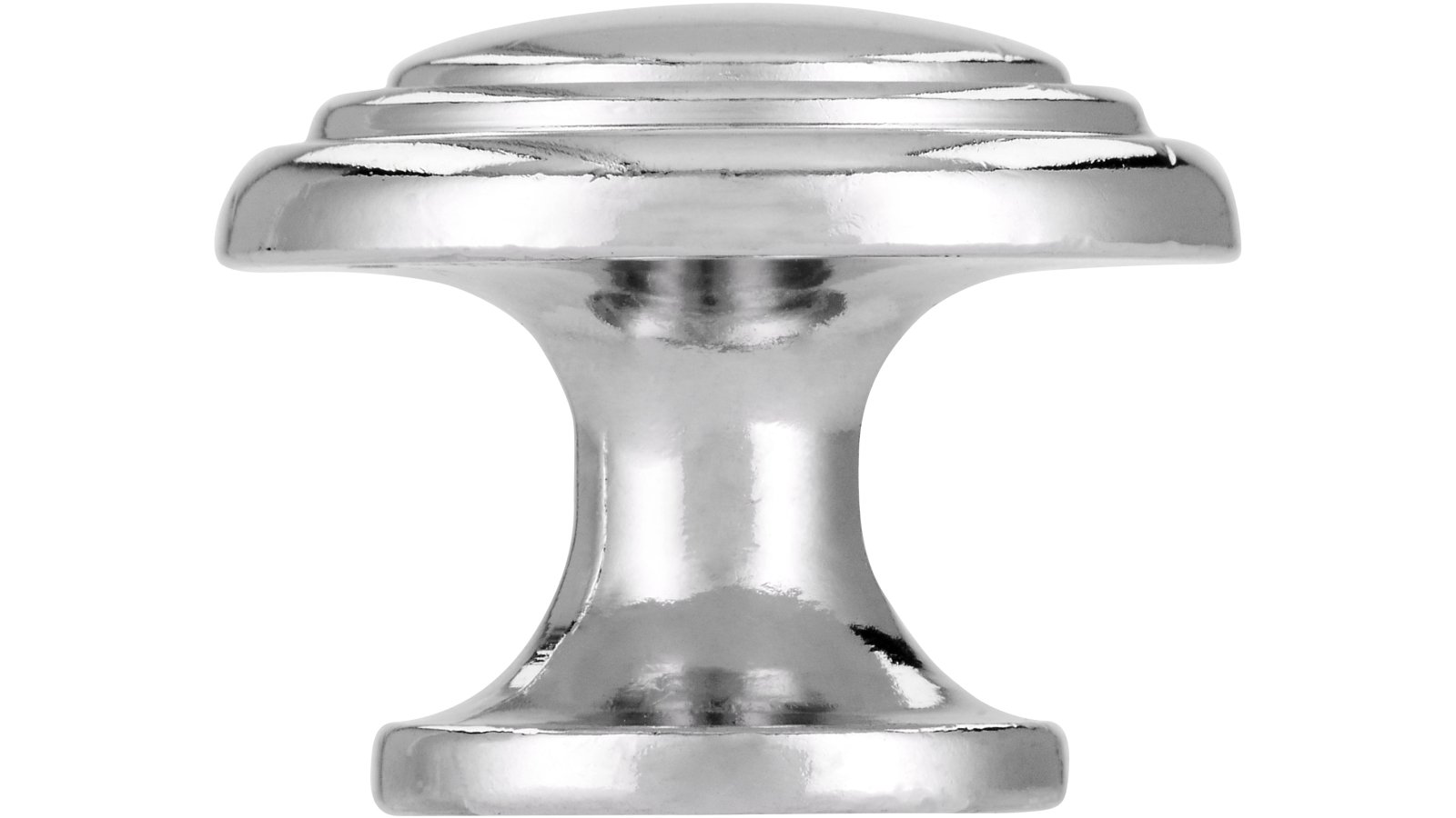 Moebelknopf-Heilbronn-chrom-Zinkdruckguss-laenge-26-81314-stehend Knopf Heilbronn Druckguss chrom glänzend - 26 mm lang vor weißem Hintergrund