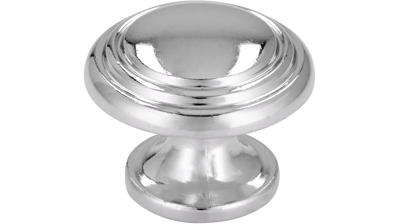 Moebelknopf-Heilbronn-chrom-Zinkdruckguss-laenge-26-81314 Knopf Heilbronn Druckguss chrom glänzend - 26 mm lang vor weißem Hintergrund