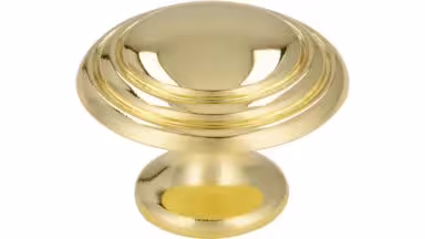 Knopf Heilbronn Druckguss glänzend vermessingt - 30 mm lang  vor weißem Hintergrund