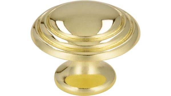Knopf Heilbronn Druckguss glänzend vermessingt - 30 mm lang vor weißem Hintergrund