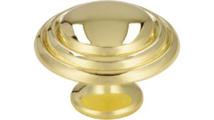 Knopf Heilbronn Druckguss glänzend vermessingt - 34 mm lang  vor weißem Hintergrund