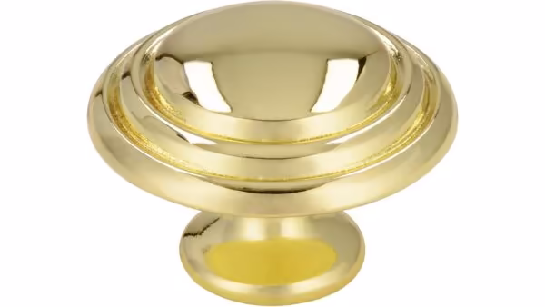 Knopf Heilbronn Druckguss glänzend vermessingt - 34 mm lang  vor weißem Hintergrund