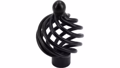 Knopf Henstedt-Ulzburg Stahl schwarz matt pulverbeschichtet - 34 mm lang vor weißem Hintergrund