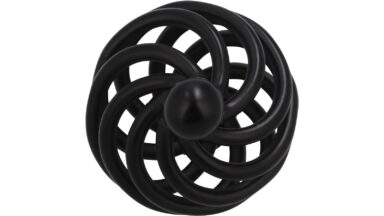 Knopf Henstedt-Ulzburg Stahl schwarz matt pulverbeschichtet - 34 mm lang  vor weißem Hintergrund