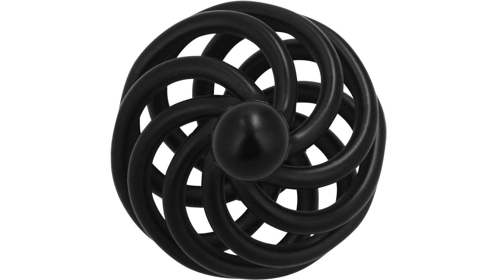 Knopf Henstedt-Ulzburg Stahl schwarz matt pulverbeschichtet - 34 mm lang  vor weißem Hintergrund