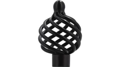 Knopf Henstedt-Ulzburg Stahl schwarz matt pulverbeschichtet - 34 mm lang  vor weißem Hintergrund