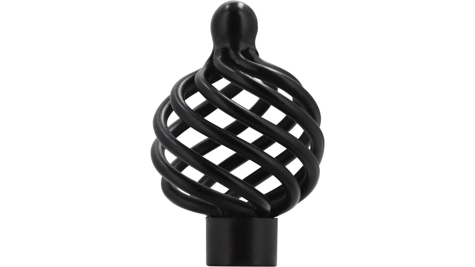 Knopf Henstedt-Ulzburg Stahl schwarz matt pulverbeschichtet - 34 mm lang  vor weißem Hintergrund