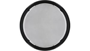 Moebelknopf-Kaufering-chrom-schwarz-Kunststoff-laenge-43-781996-front Knopf Kaufering Kunststoff chrom glänzend schwarz - 43 mm lang vor weißem Hintergrund