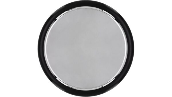 Knopf Kaufering Kunststoff chrom glänzend schwarz - 43 mm lang  vor weißem Hintergrund