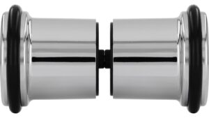 Moebelknopf-Kaufering-chrom-schwarz-Kunststoff-laenge-43-781996-stehend Knopf Kaufering Kunststoff chrom glänzend schwarz - 43 mm lang vor weißem Hintergrund