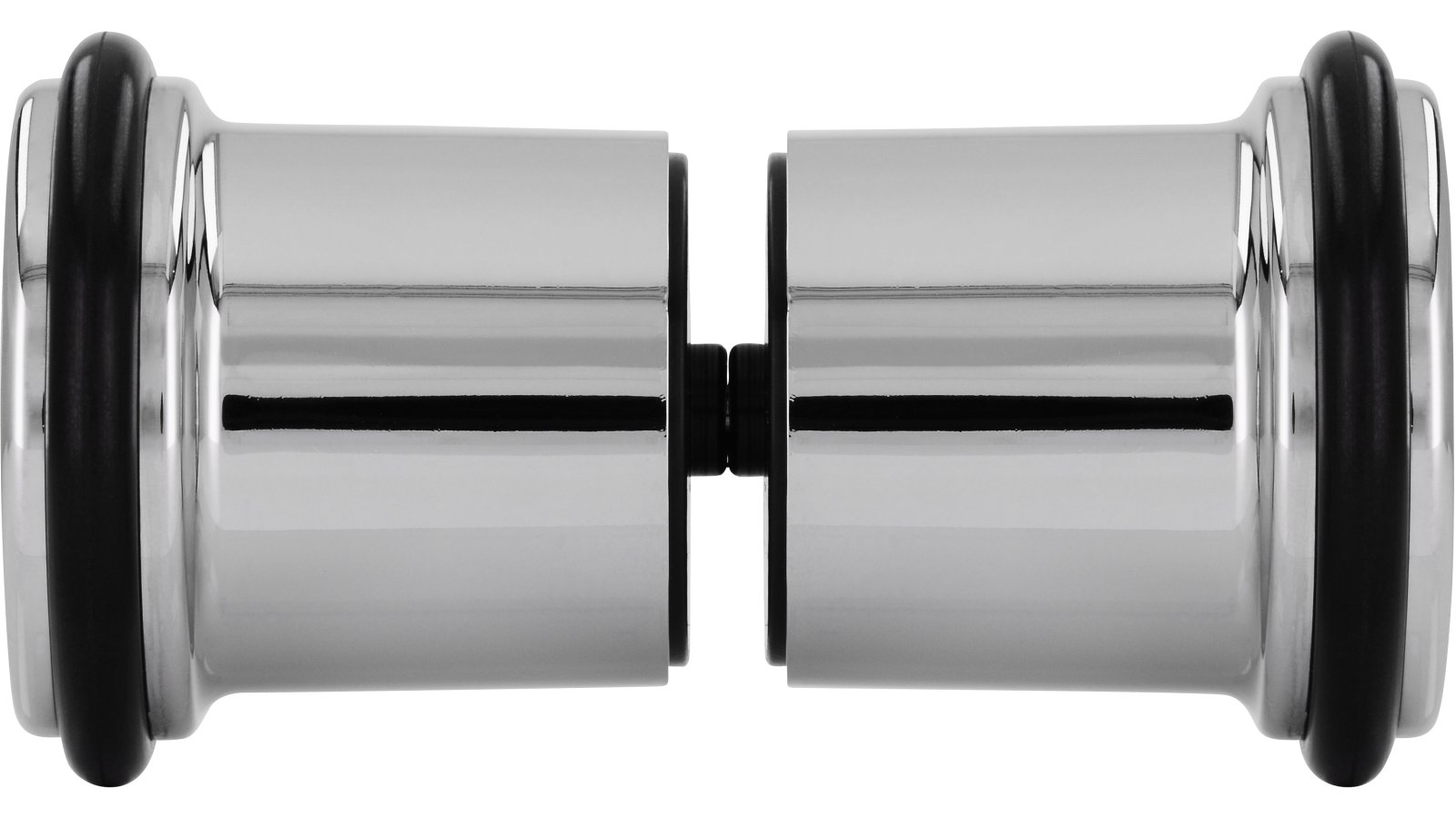 Moebelknopf-Kaufering-chrom-schwarz-Kunststoff-laenge-43-781996-stehend Knopf Kaufering Kunststoff chrom glänzend schwarz - 43 mm lang vor weißem Hintergrund