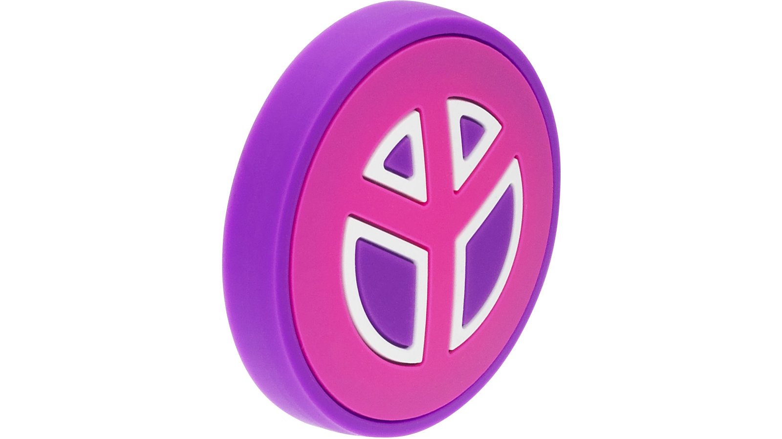 Knopf Kirchlinteln Softmaterial - Metallfuß lila-pink - 50 mm lang  vor weißem Hintergrund