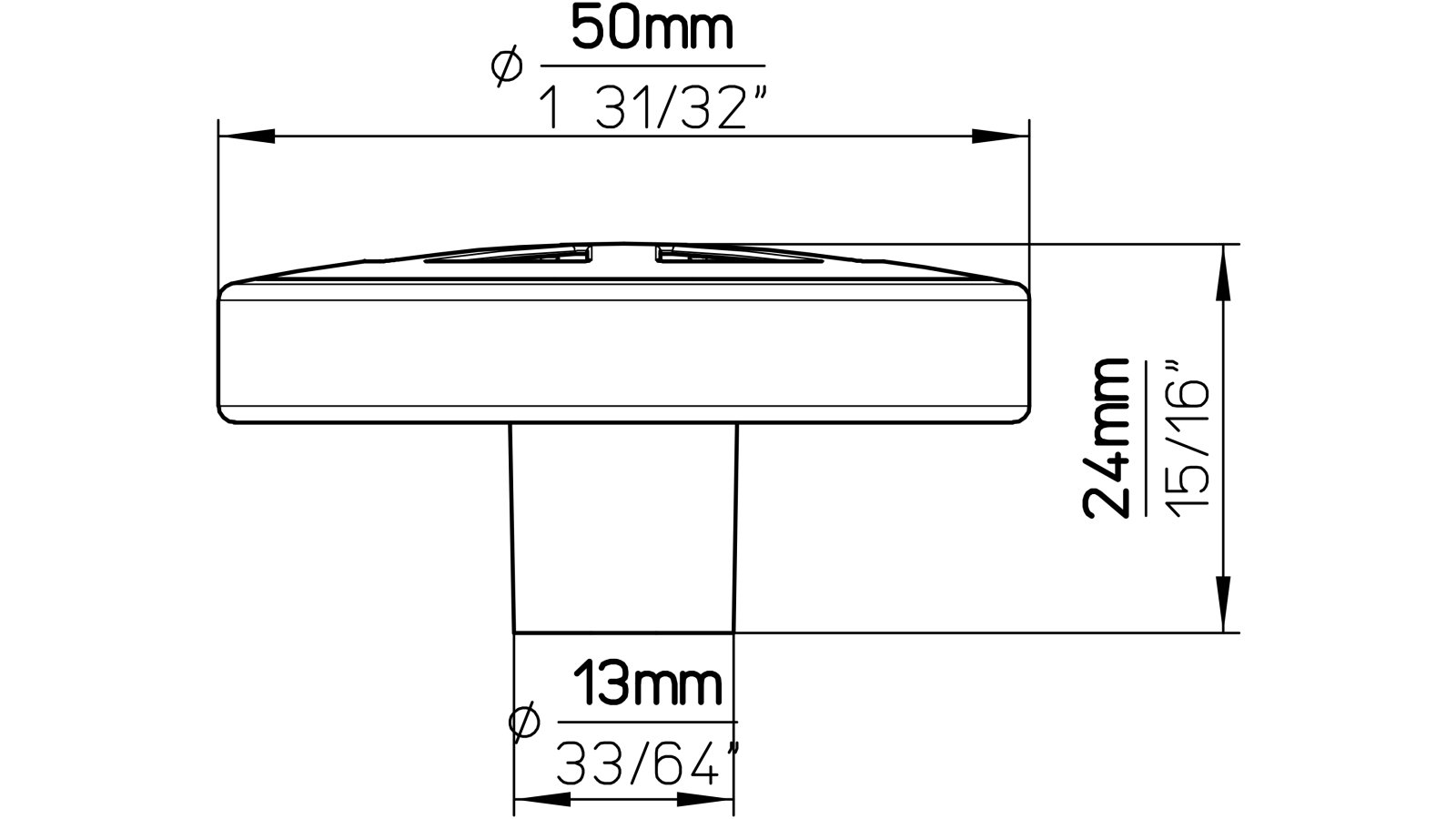 Knopf Kirchlinteln Softmaterial - Metallfuß lila-pink - 50 mm lang  vor weißem Hintergrund
