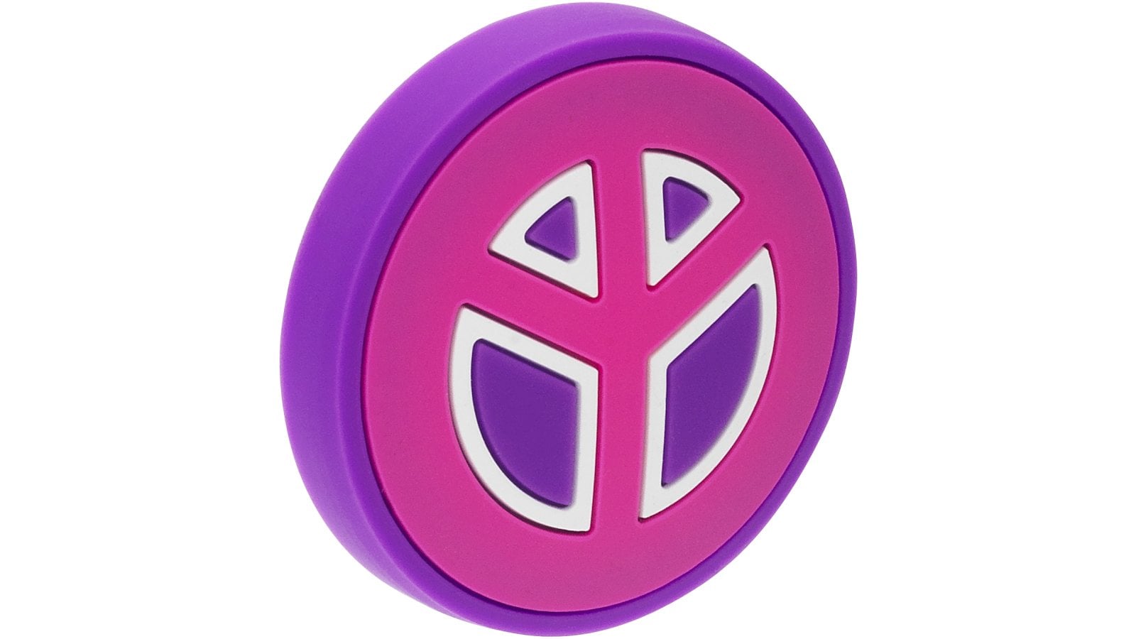 Knopf Kirchlinteln Softmaterial - Metallfuß lila-pink - 50 mm lang  vor weißem Hintergrund