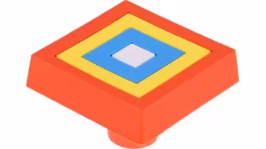 Knopf Kleinblittersdorf Softmaterial - Metallfuß bunt-orange - 40 mm lang  vor weißem Hintergrund