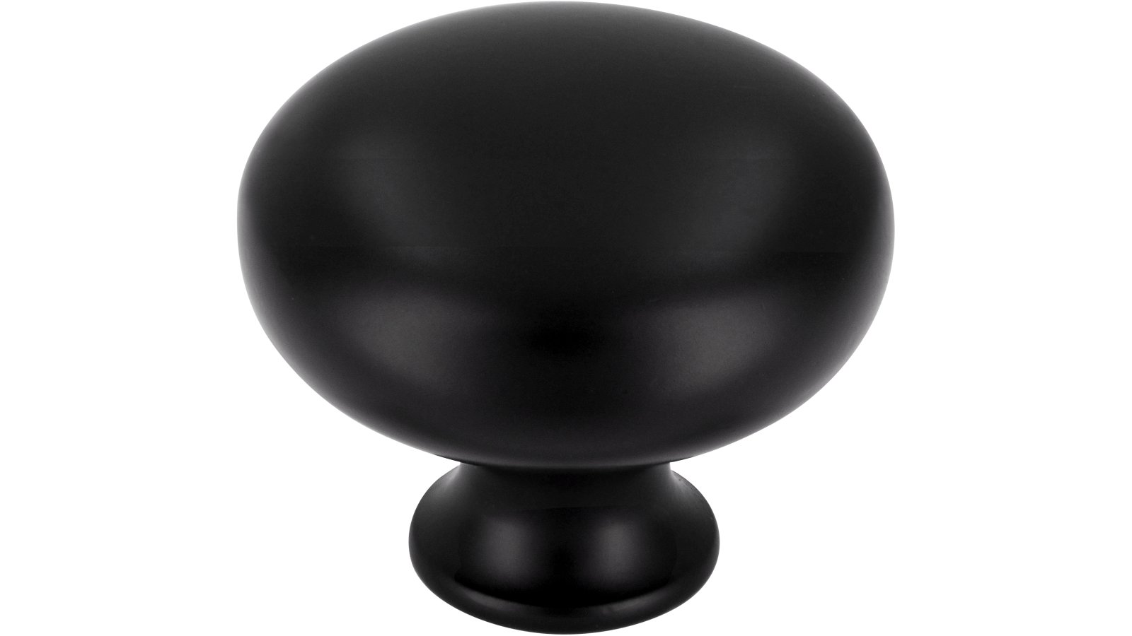 Knopf Königswinter Druckguss schwarz matt pulverbeschichtet - 32 mm lang  vor weißem Hintergrund