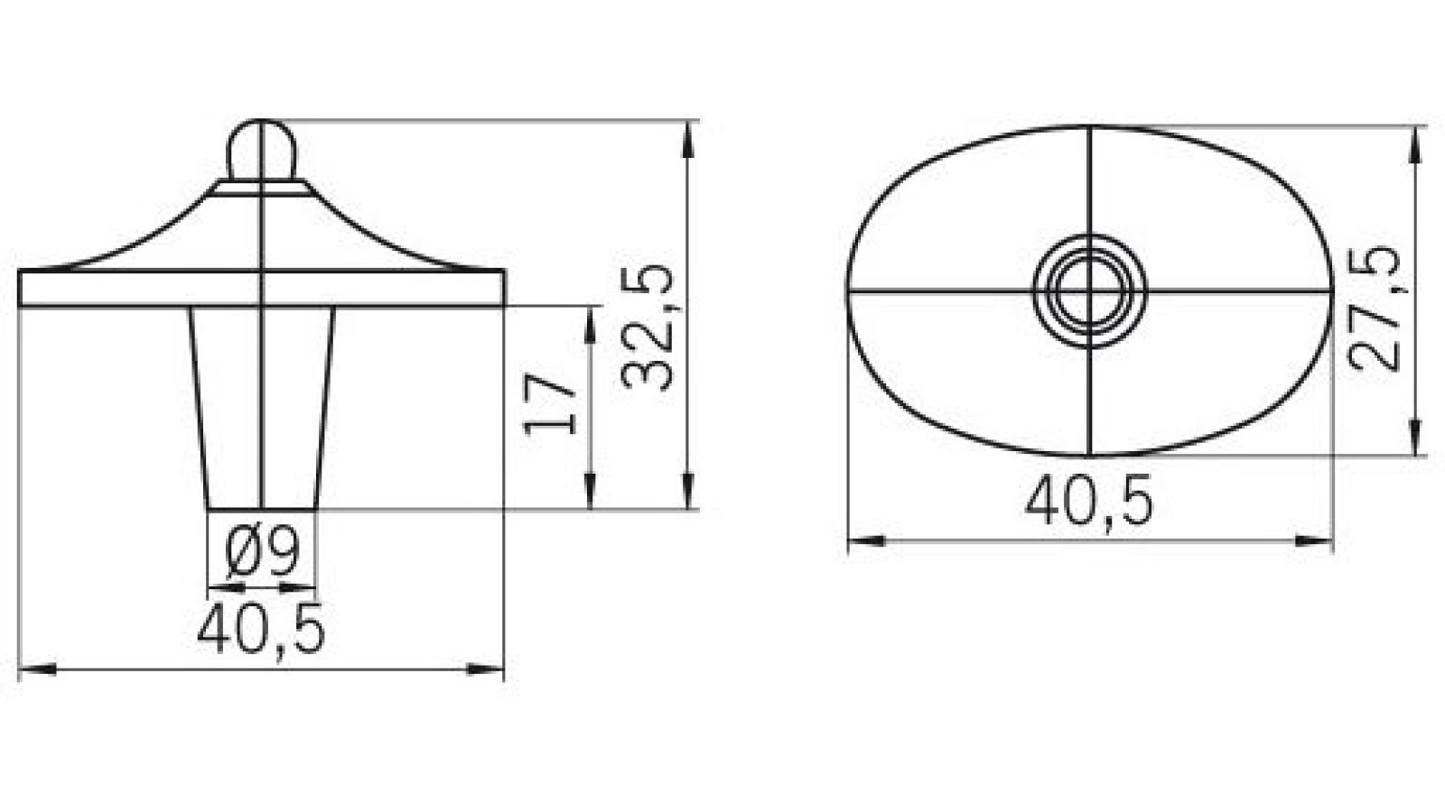Knopf Lauchhammer Zinkdruckguß - altmessingfarbig brüniert getrommelt - 41 mm lang  vor weißem Hintergrund