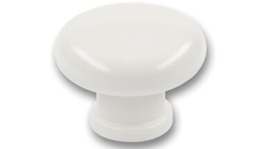 Knopf Lengede Kunststoff weiß - 40 mm lang  vor weißem Hintergrund
