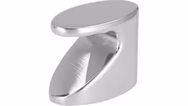 Knopf Lindau Druckguss chrom glänzend - 40 mm lang  vor weißem Hintergrund