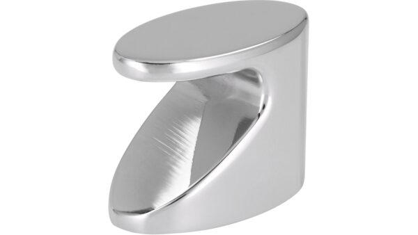Knopf Lindau Druckguss chrom glänzend - 40 mm lang vor weißem Hintergrund