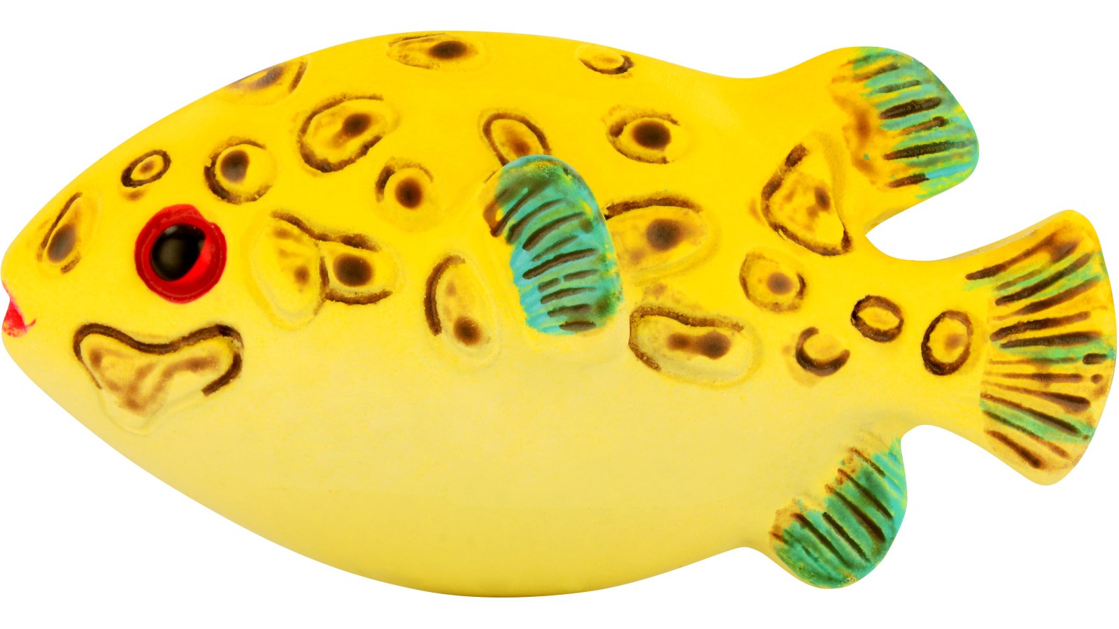 Knopf Mainz-Kostheim Kunststoff bunt - 57 mm lang  vor weißem Hintergrund