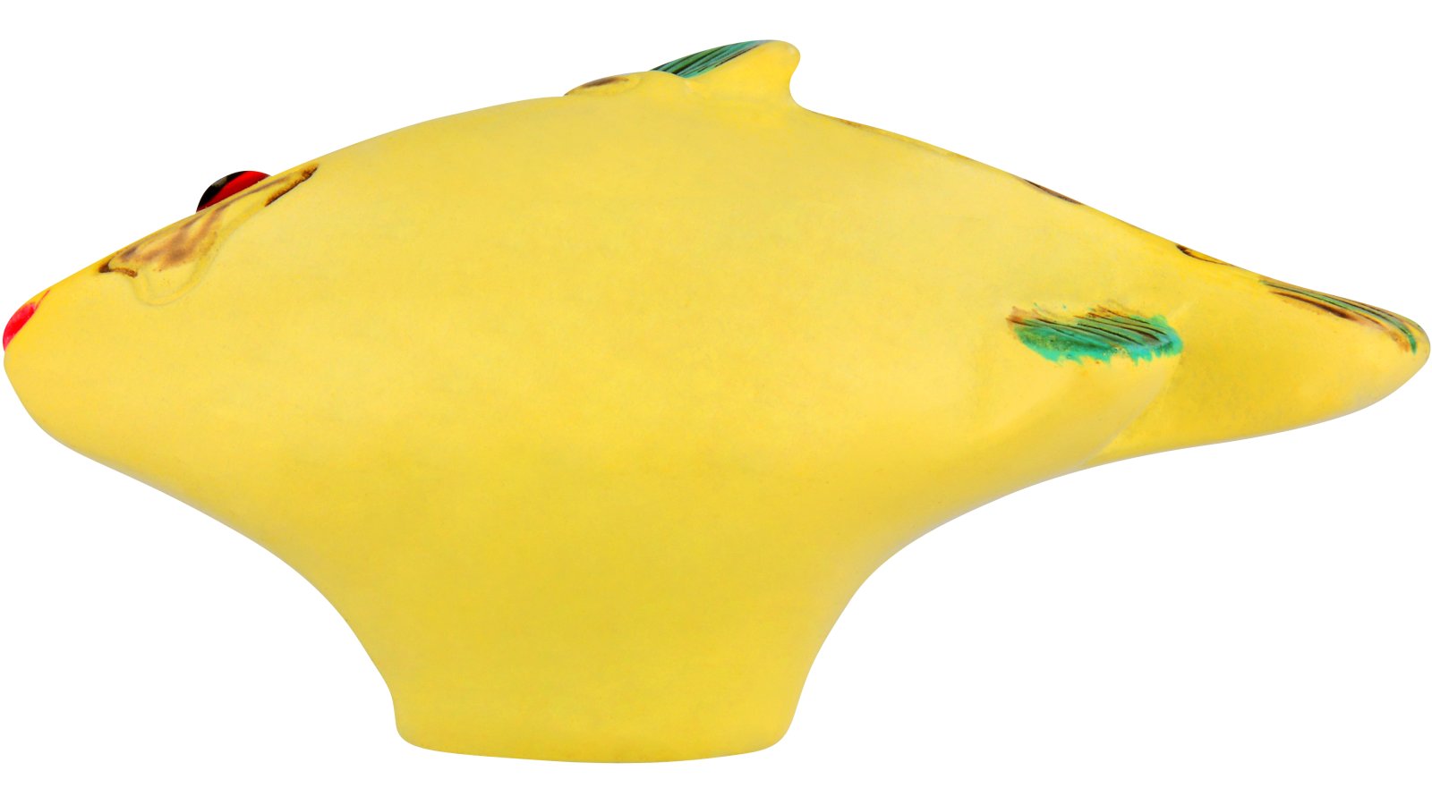 Knopf Mainz-Kostheim Kunststoff bunt - 57 mm lang  vor weißem Hintergrund