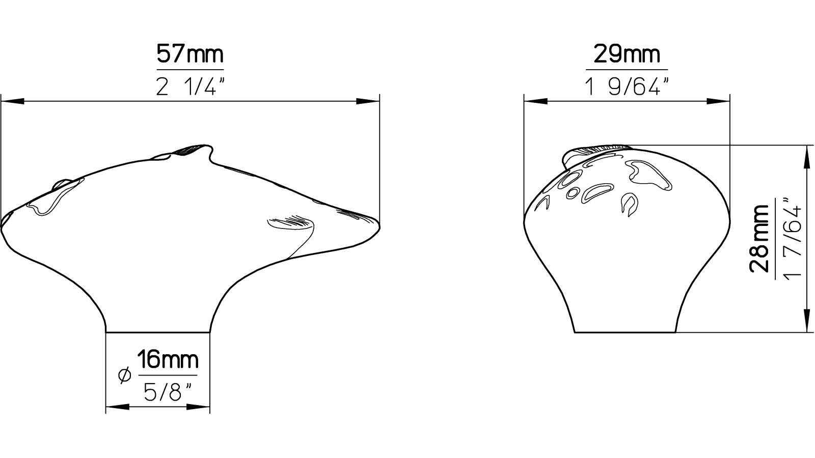 Knopf Mainz-Kostheim Kunststoff bunt - 57 mm lang  vor weißem Hintergrund