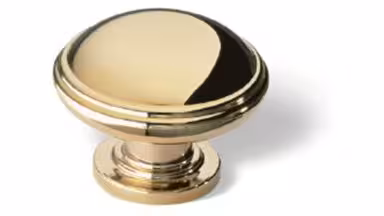 Knopf Marl Kunststoff galvanisiert gold glänzend - 38 mm lang vor weißem Hintergrund
