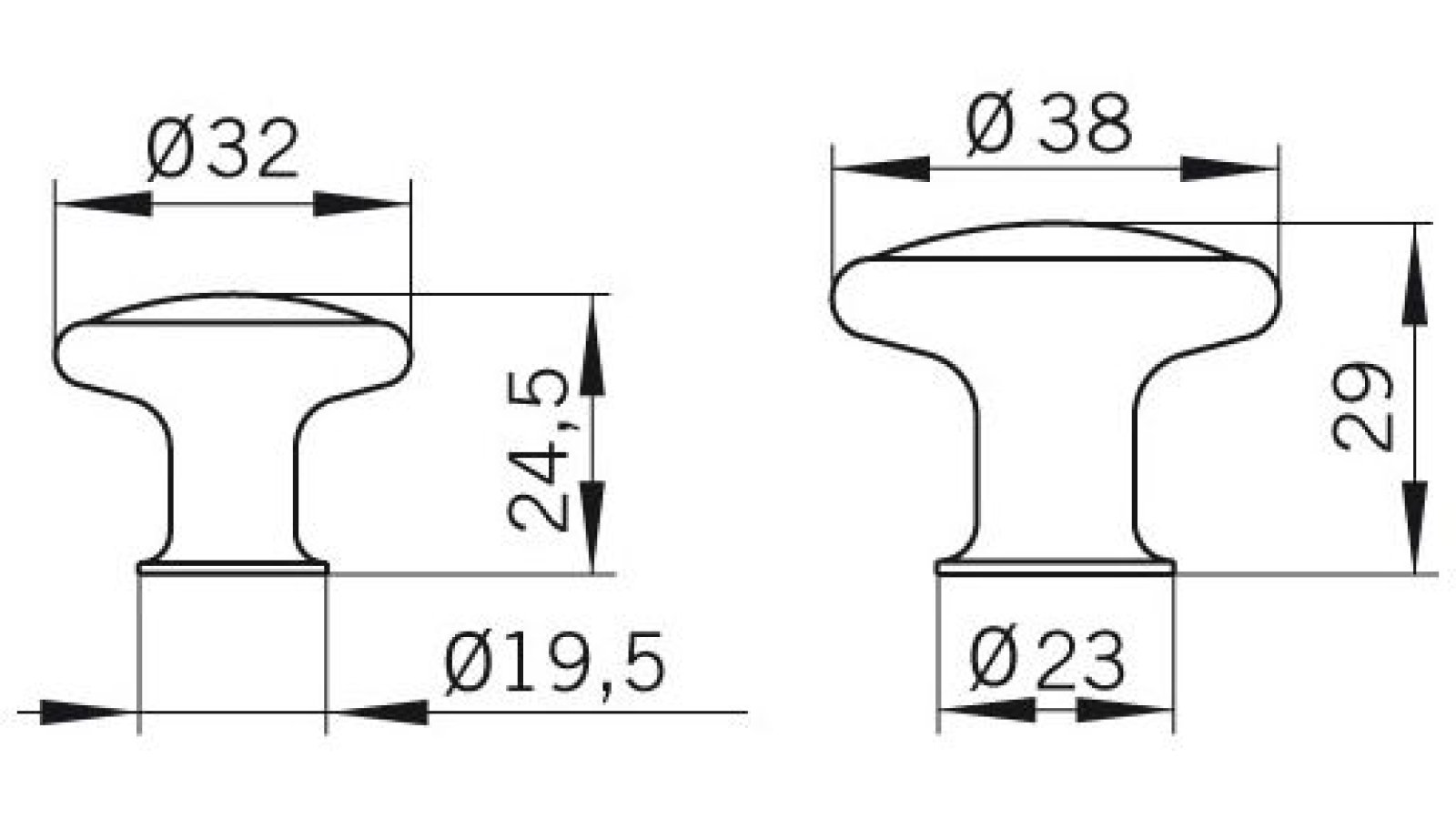 Knopf Marl Kunststoff galvanisiert gold glänzend - 38 mm lang  vor weißem Hintergrund