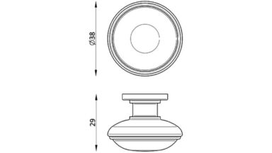 Knopf Marl Kunststoff - grau-silber - 38 mm lang  vor weißem Hintergrund