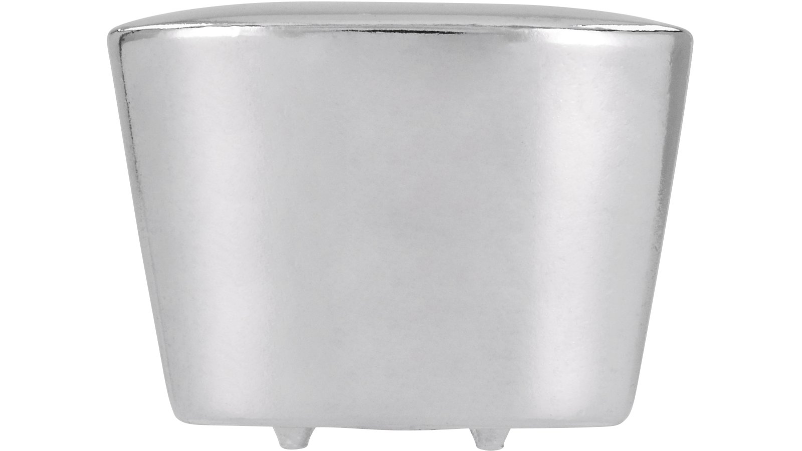 Knopf Melle Druckguss chrom glänzend - 28 mm lang  vor weißem Hintergrund