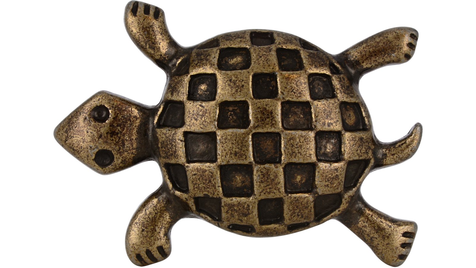 Moebelknopf-Moerfelden-Walldorf-brueniert-messing-Messing-Zinkdruckguss-laenge-48-427630-front Knopf Mörfelden-Walldorf Druckguss altmessingfarbig brüniert getrommelt - 48 mm lang vor weißem Hintergrund