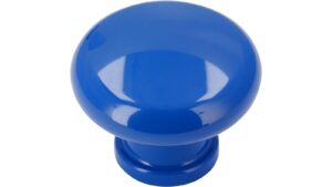 Knopf Münster Kunststoff brilliantblau - 40 mm lang vor weißem Hintergrund