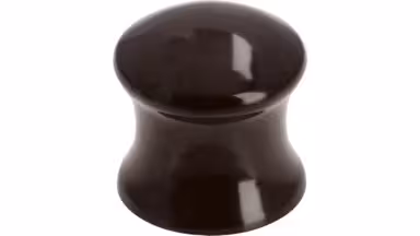Knopf Neckargemünd Kunststoff schwarz-braun - 30 mm lang vor weißem Hintergrund