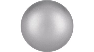 Knopf Nidderau Aluminium silber natur matt - 16 mm lang  vor weißem Hintergrund