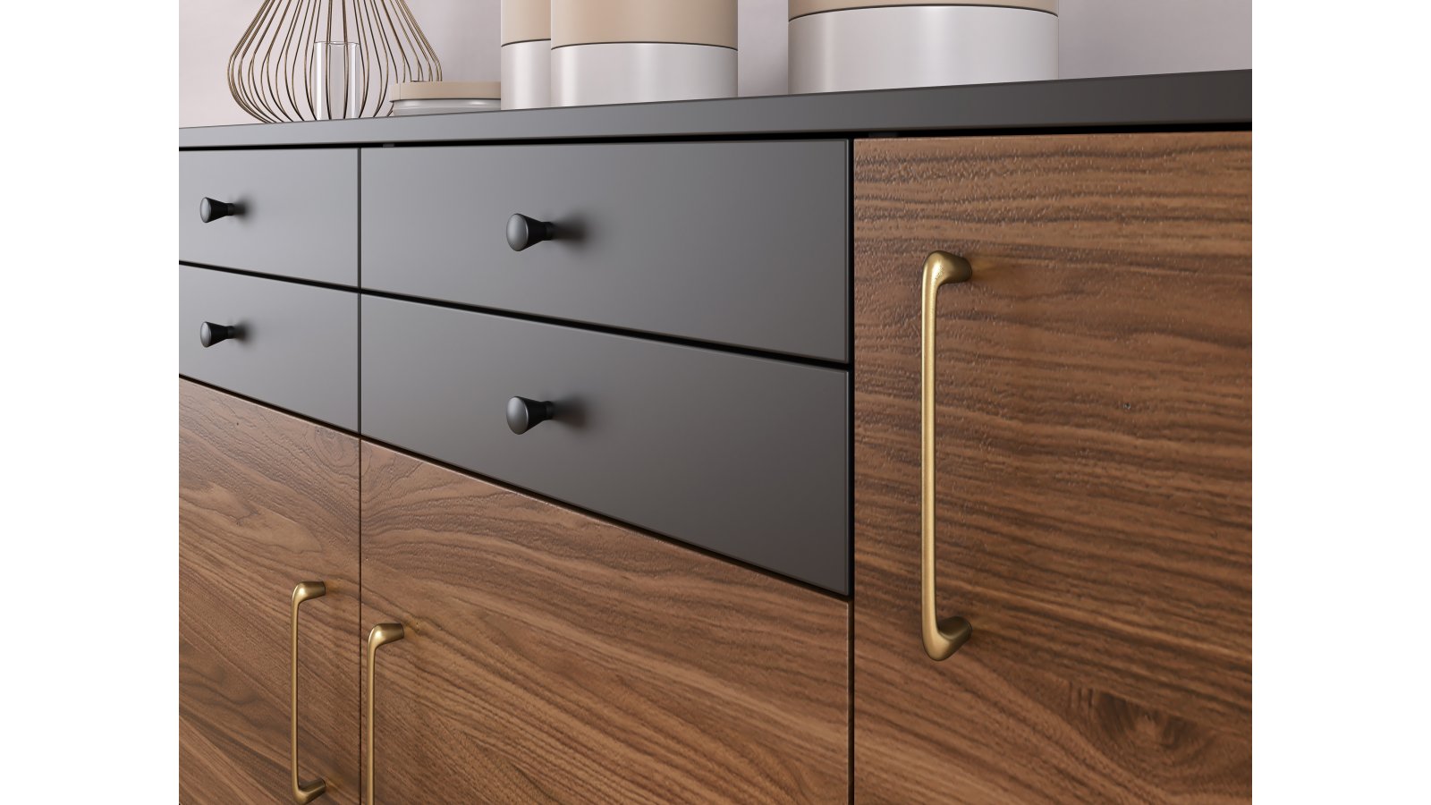 Moebelknopf-Oberursel-schwarz-Zinkdruckguss-laenge-24-869506-anwendung Knopf Oberursel Druckguss schwarz matt pulverbeschichtet - 24 mm lang vor weißem Hintergrund