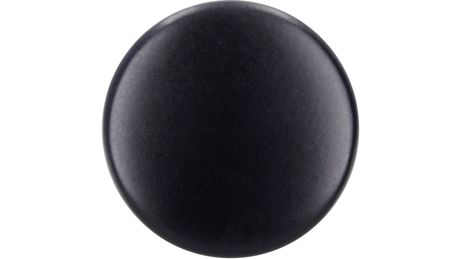 Moebelknopf-Oberursel-schwarz-Zinkdruckguss-laenge-24-869506-front Knopf Oberursel Druckguss schwarz matt pulverbeschichtet - 24 mm lang vor weißem Hintergrund