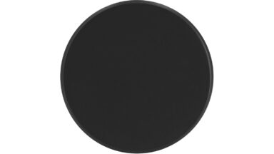 Knopf Oftersheim Aluminium schwarz matt pulverbeschichtet - 33 mm lang  vor weißem Hintergrund