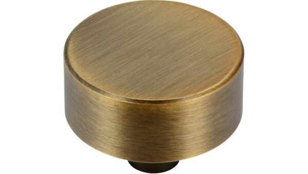 Knopf Oftersheim Aluminium messing schwarz gebürstet - 33 mm lang vor weißem Hintergrund