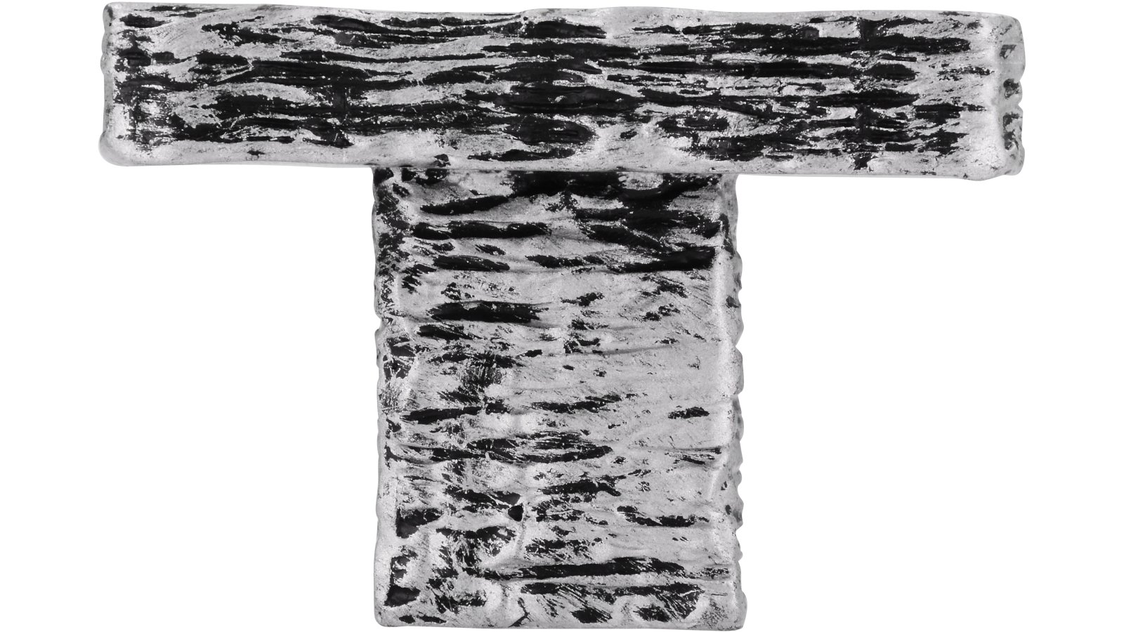 Knopf Preußisch-Oldendorf Kunststoff altsilberfarbig - 48 mm lang  vor weißem Hintergrund