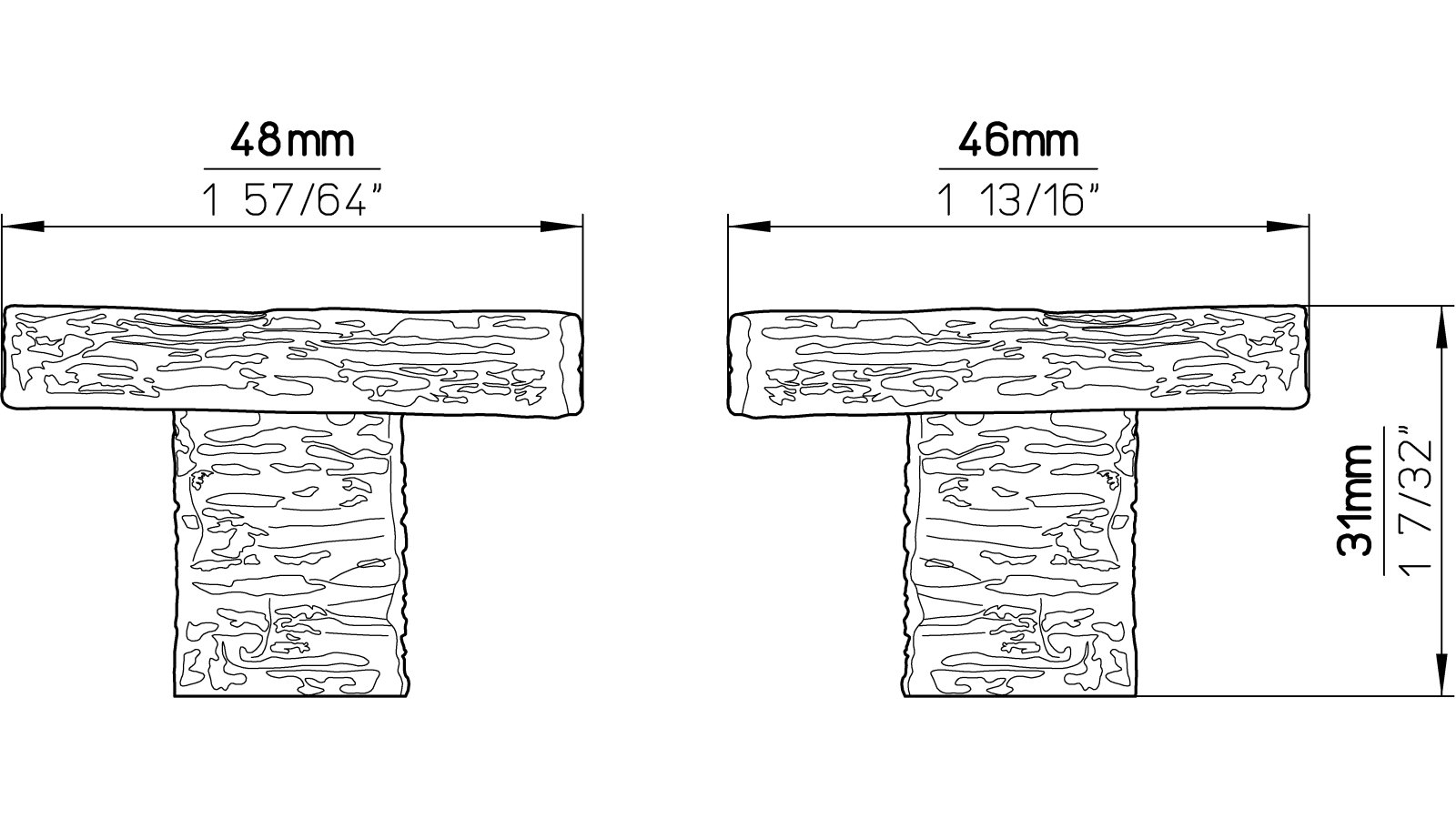 Knopf Preußisch-Oldendorf Kunststoff altsilberfarbig - 48 mm lang  vor weißem Hintergrund