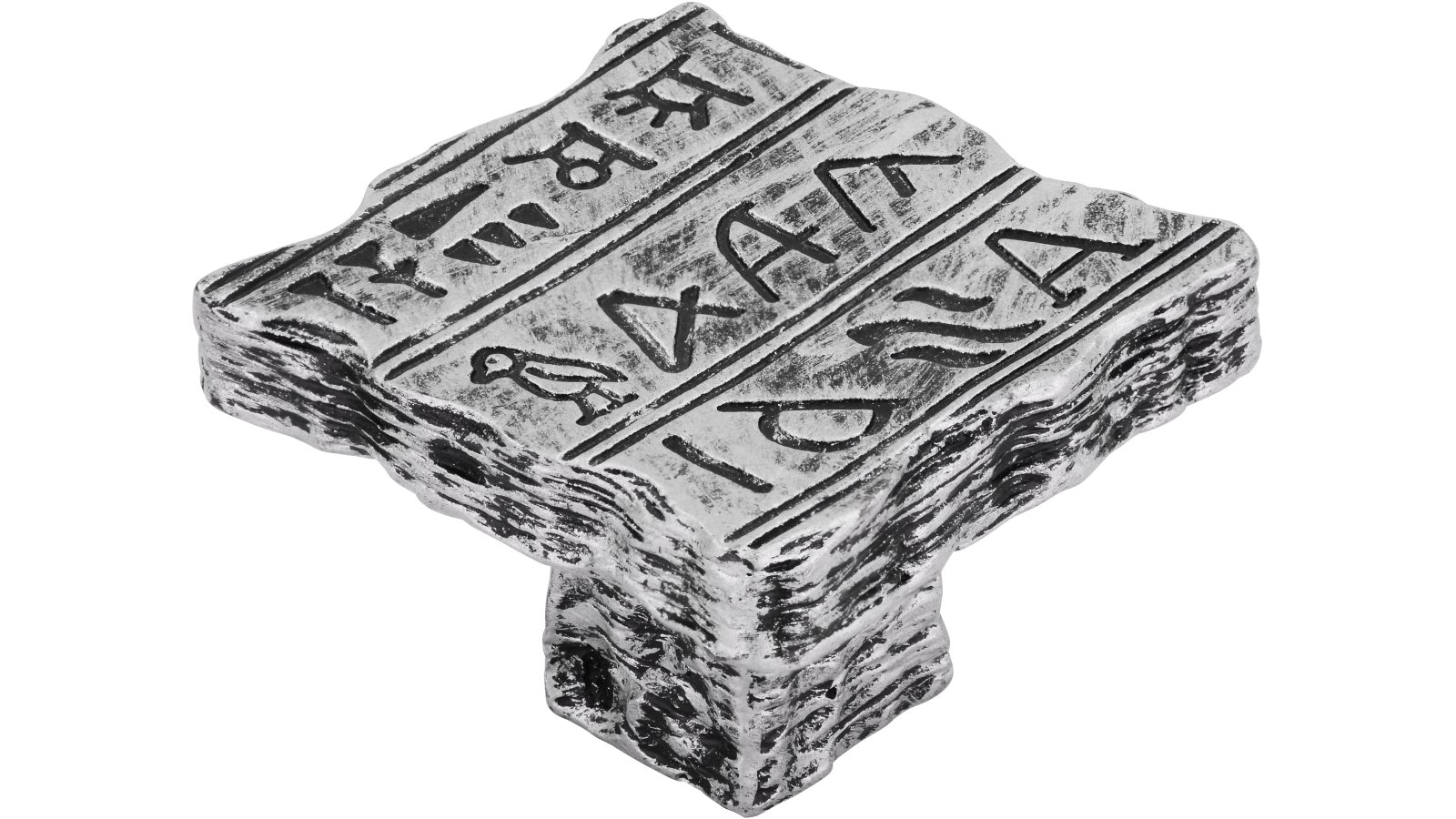 Knopf Preußisch-Oldendorf Kunststoff altsilberfarbig - 48 mm lang  vor weißem Hintergrund