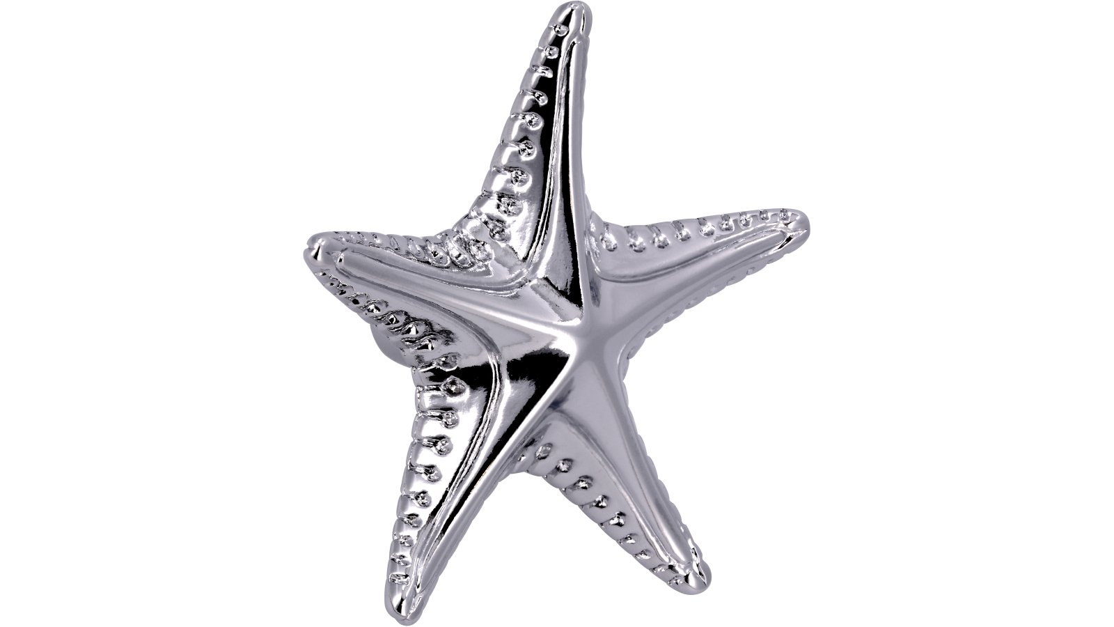 Knopf Radolfzell Druckguss chrom glänzend - 67 mm lang  vor weißem Hintergrund