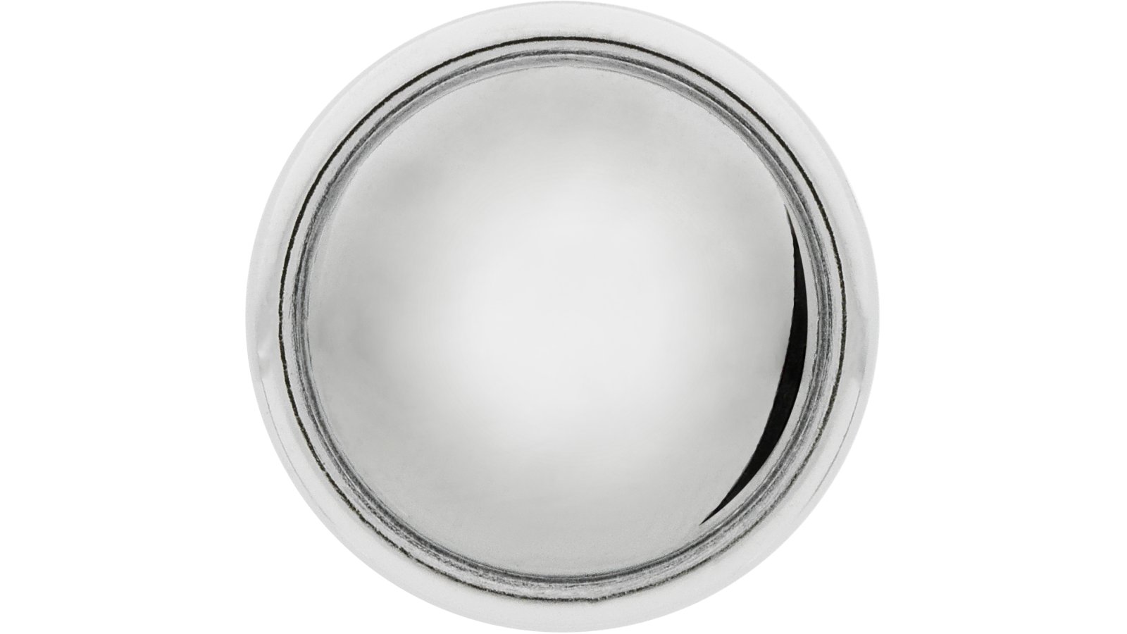 Knopf Ratingen Druckguss chrom glänzend - 28 mm lang  vor weißem Hintergrund