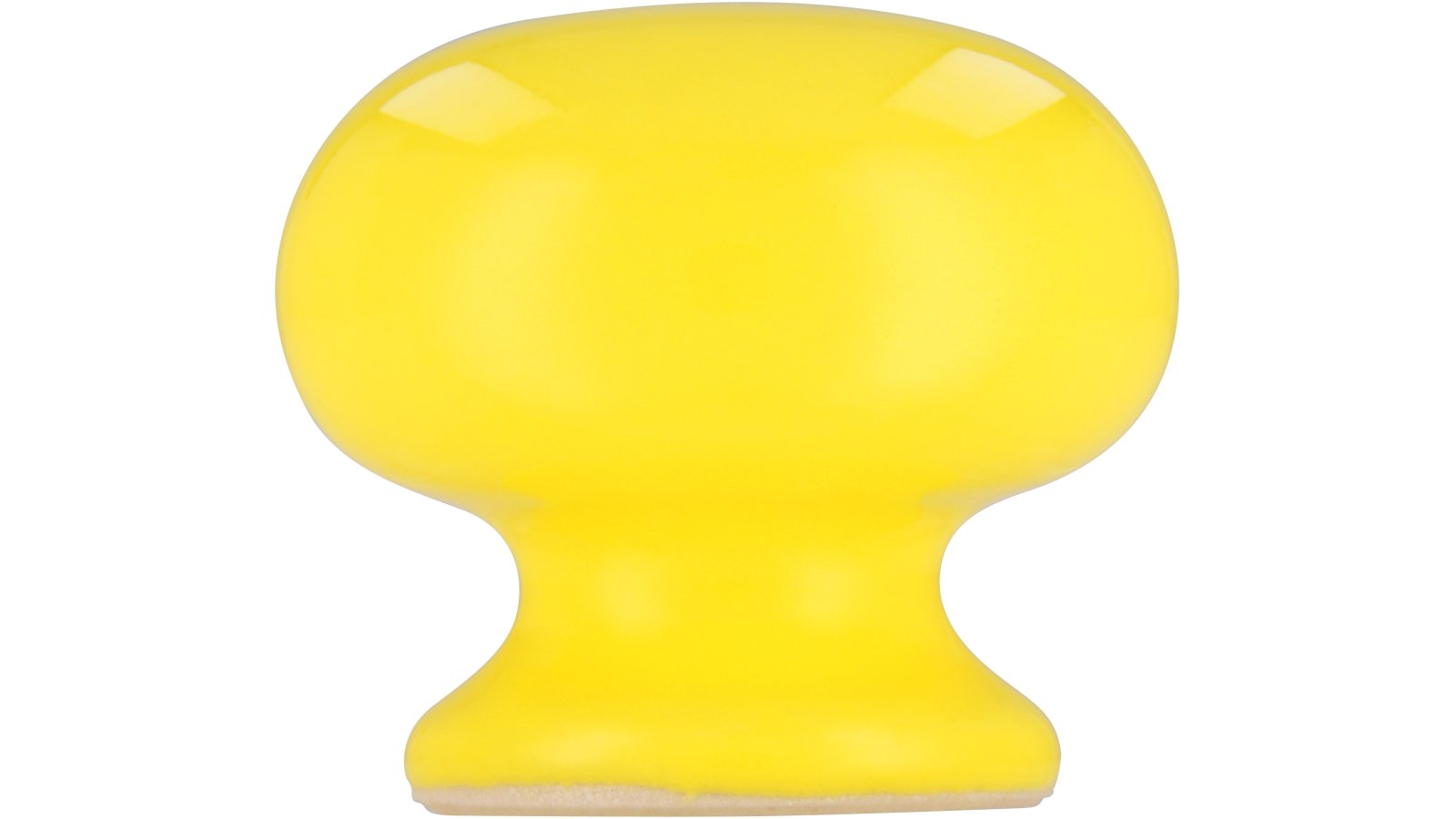 Knopf Raubling Keramik bunt schwefelgelb - 31 mm lang  vor weißem Hintergrund