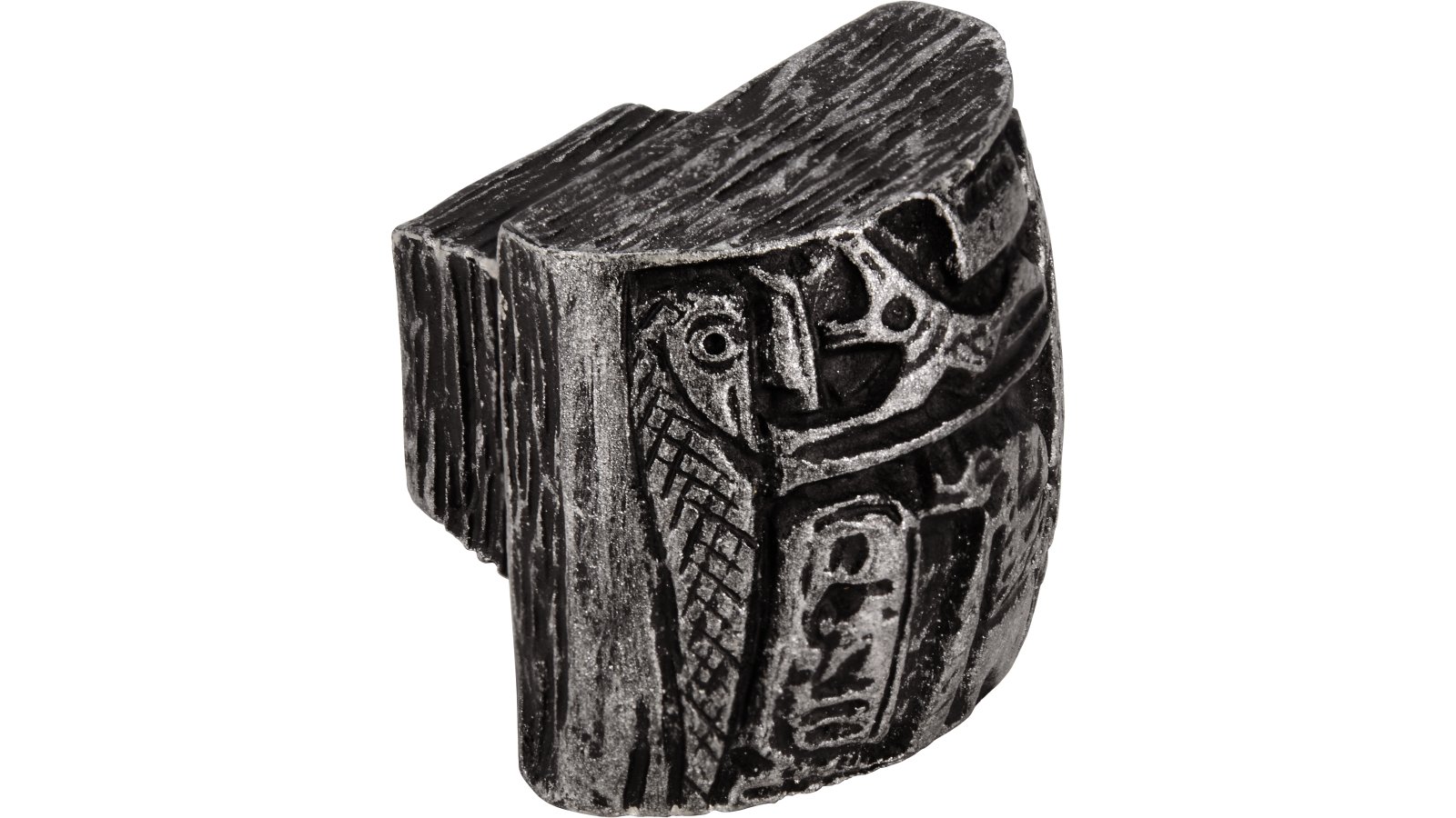 Moebelknopf-Rauheim-silber-Kunststoff-laenge-34-635012-seitlich Knopf Rauheim Kunststoff altsilberfarbig - 34 mm lang vor weißem Hintergrund