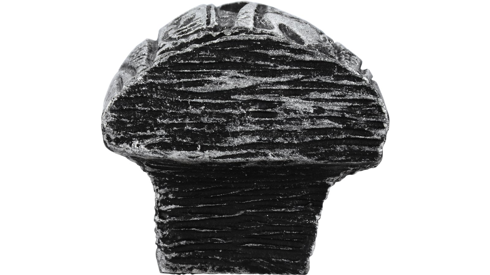 Moebelknopf-Rauheim-silber-Kunststoff-laenge-34-635012-stehend Knopf Rauheim Kunststoff altsilberfarbig - 34 mm lang vor weißem Hintergrund