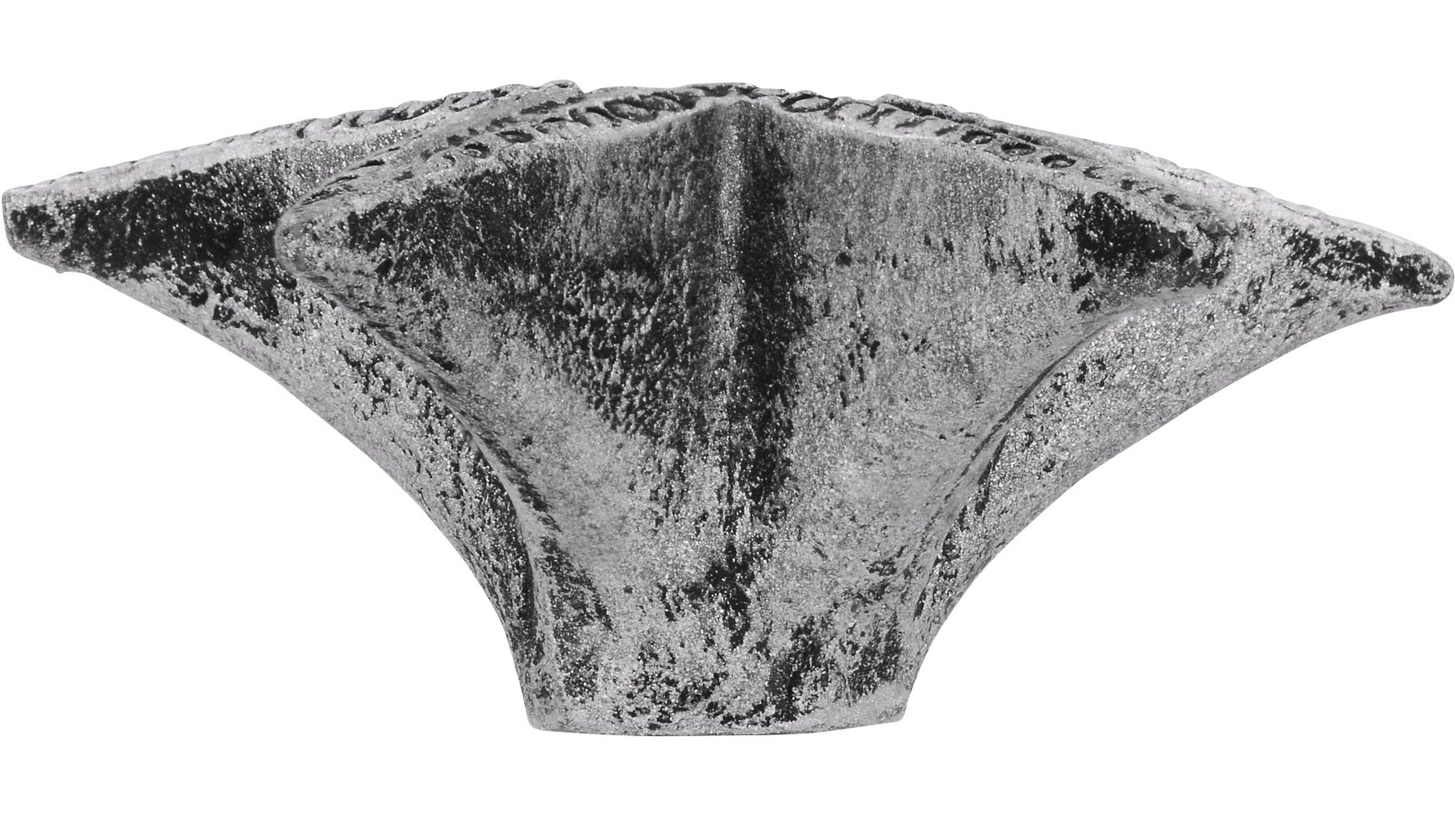 Knopf Rellingen Kunststoff altsilberfarbig - 50 mm lang  vor weißem Hintergrund