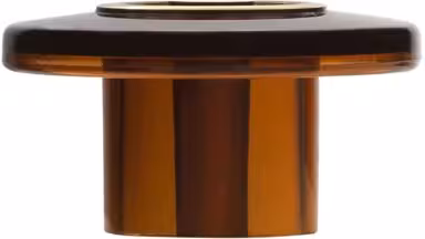 Knopf Remchingen Kunststoff orange metallfolieneffekt gold glänzend - 35 mm lang  vor weißem Hintergrund